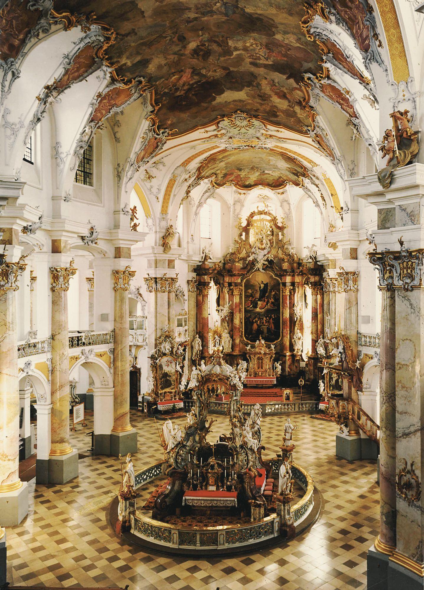 Innenaufnahme der Basilika Vierzehnheiligen. 